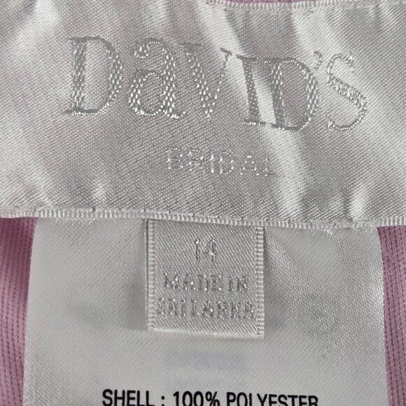 David's Bridal Dress, Knee Length, Bubblegum Pink, Drop Waist, 14, Sheer Drape - Picture 9 of 11
